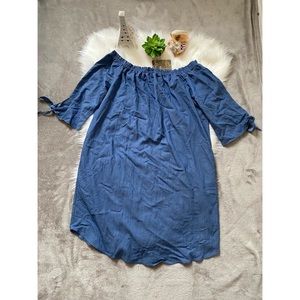 Love J Chambray off the shoulder dress sz M